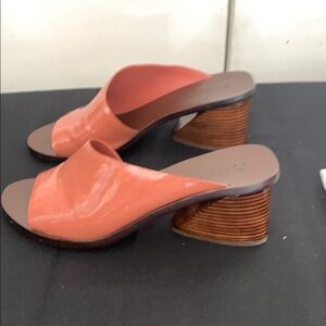 MERCEDES CASTILLO Coral Mules with Brown Heel